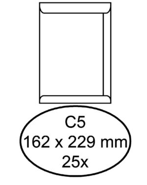 ENVELOP HERMES AKTE C5 162X229 100GR 25ST WIT