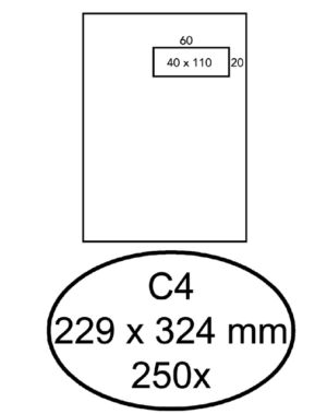 ENVELOP HERMES AKTE C4P VR 4X11 ZK 120GR 250ST