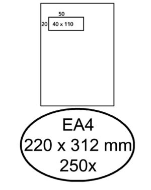 ENVELOP HERMES AKTE EA4 VL 4X11 ZK 120GR 250ST