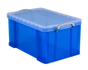 OPBERGBOX RUB 48 LTR 600X400X315MM TRANSP BLAUW